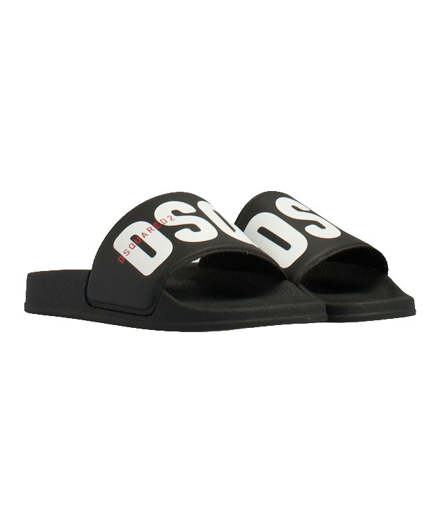 Dsquared2 Kids Sandalo Nero con Logo per Bambini
