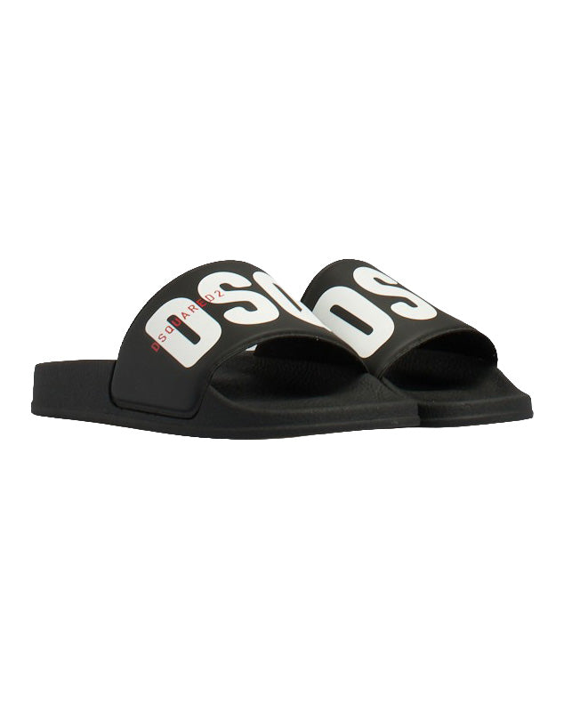 Dsquared2 Kids Sandalo Nero con Logo per Bambini