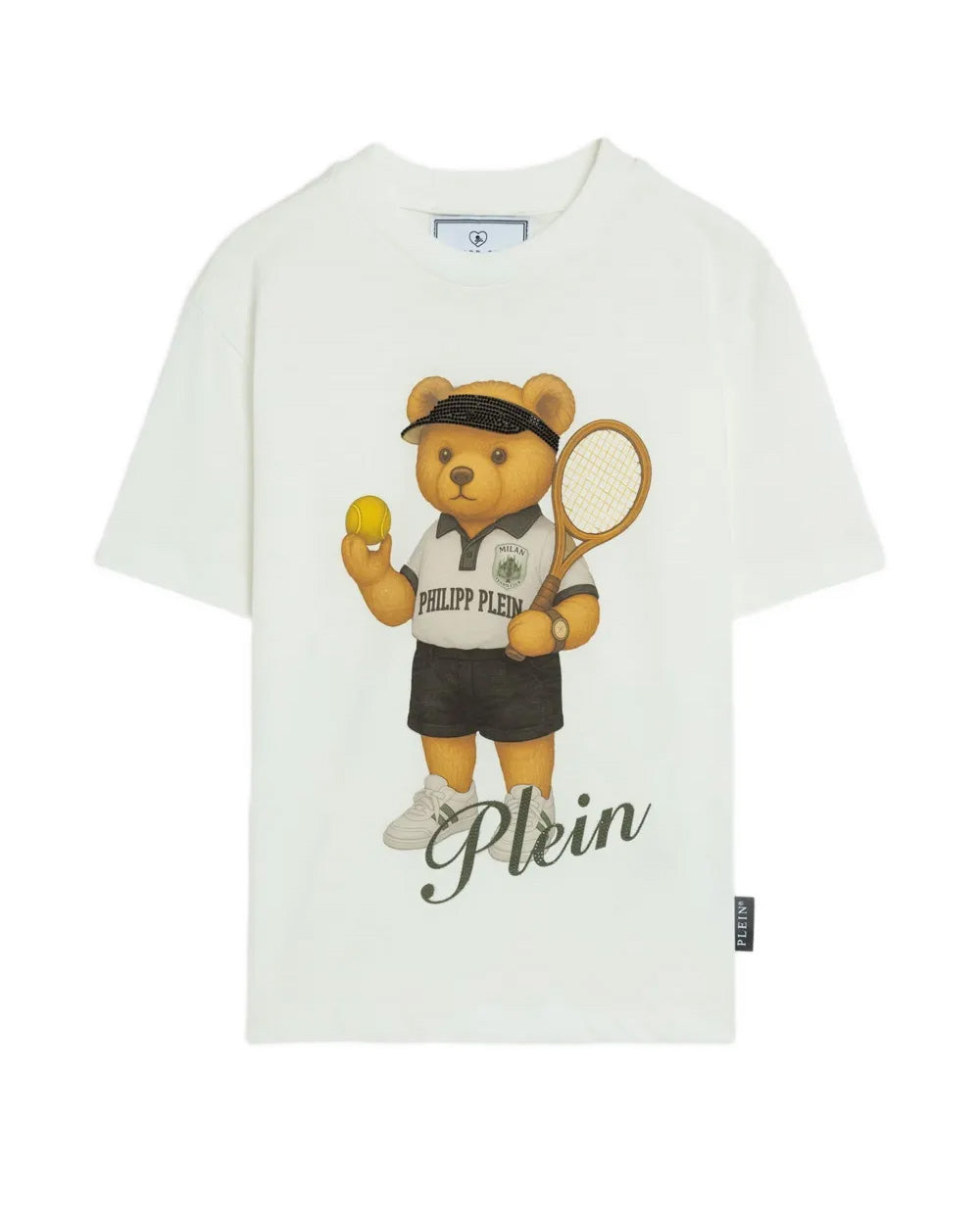 Philipp Plein Kids T-Shirt Bianco con Stampa Grafica per Bambine
