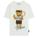 Philipp Plein Kids T-Shirt Bianco con Stampa Grafica per Bambine