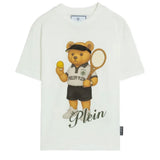 Philipp Plein Kids T-Shirt Bianco con Stampa Grafica per Bambine