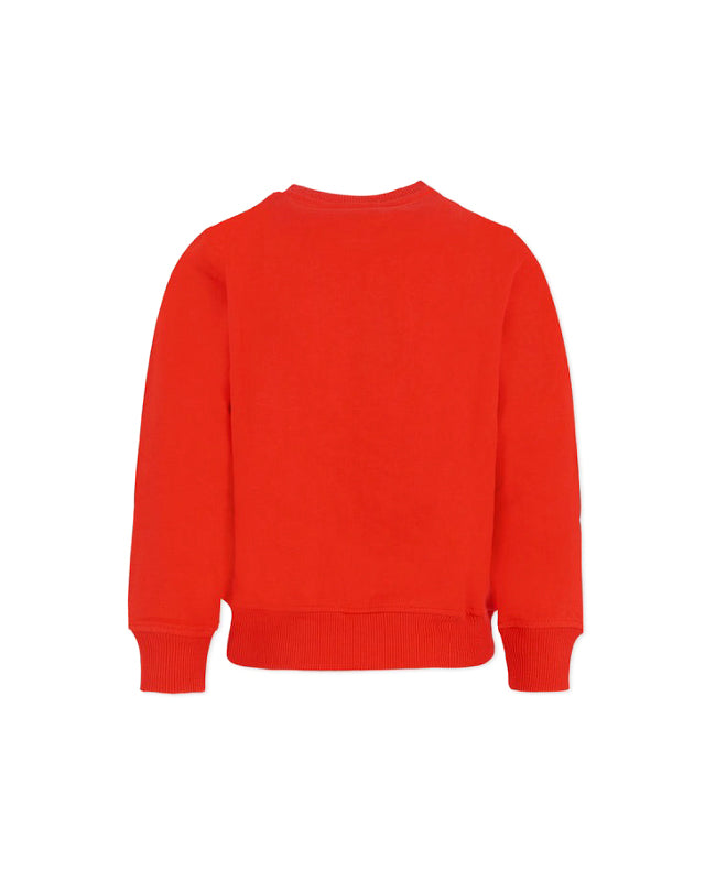 Moschino Kids Felpa Girocollo Rossa con Logo per Bambini