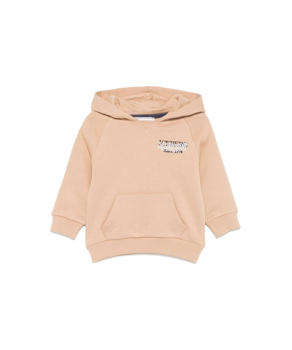 Iceberg Kids Felpa Sabbia con Cappuccio con Ricamo per Neonati