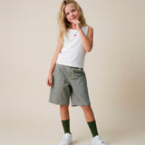 Diesel Kids Bermuda con Tasche Verde/Grigio per Bambini