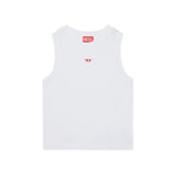 Diesel Kids Canotta Bianca con Ricamo Logo a Contrasto per Bambini