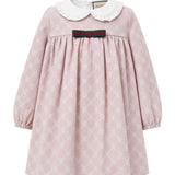 Gabriella Gucci Kids Vestito Rosa Antico All-Over con Fiocco per Neonate
