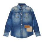 Dsquared2 Kids Camicia in Denim con Patch Unisex
