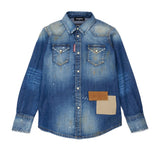 Dsquared2 Kids Camicia in Denim con Patch Unisex
