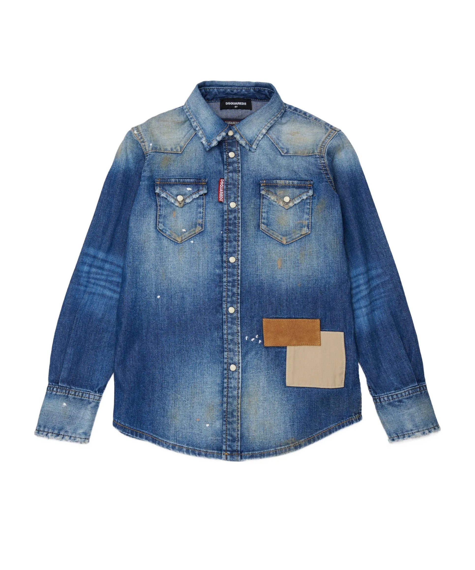 Dsquared2 Kids Camicia in Denim con Patch Unisex