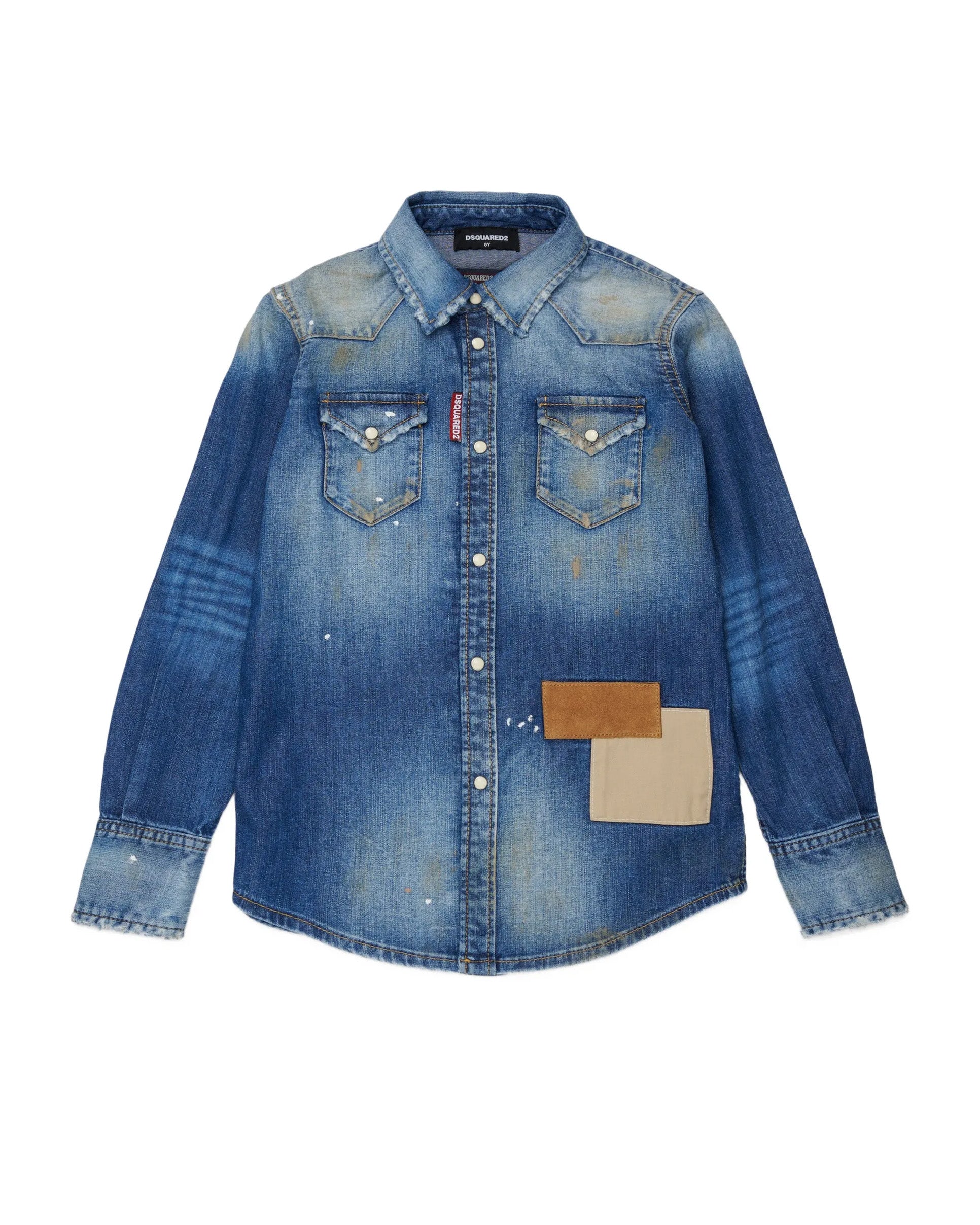 Dsquared2 Kids Camicia in Denim con Patch Unisex