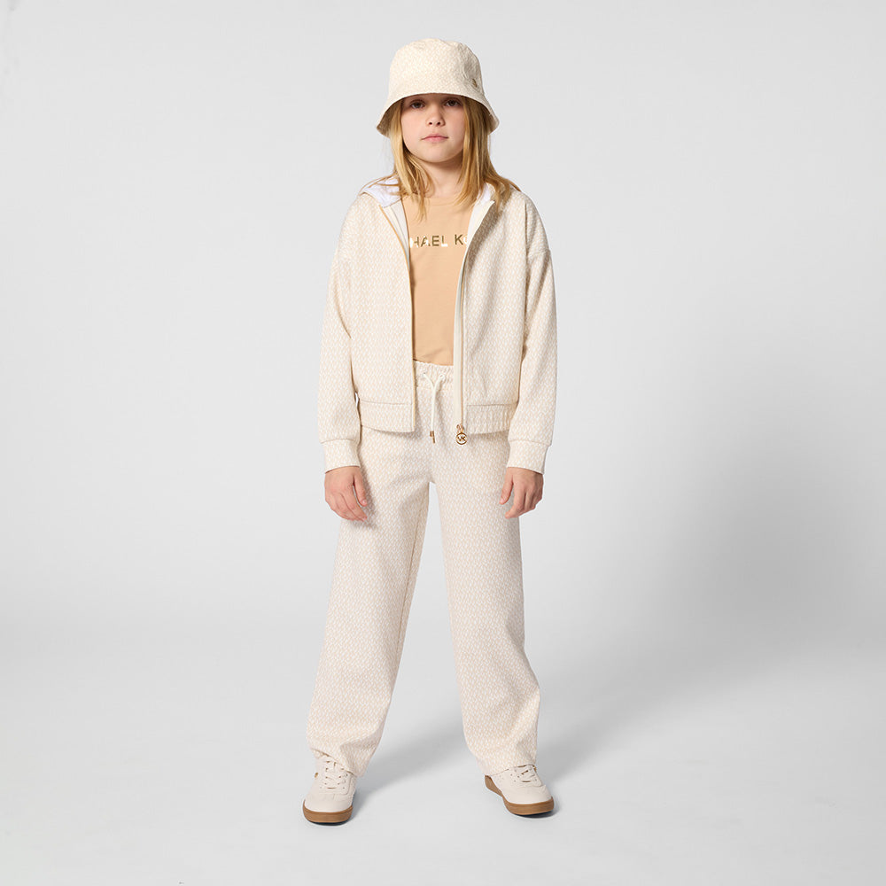 Michael Kors Kids Cappello Crema All-Over per Bambine