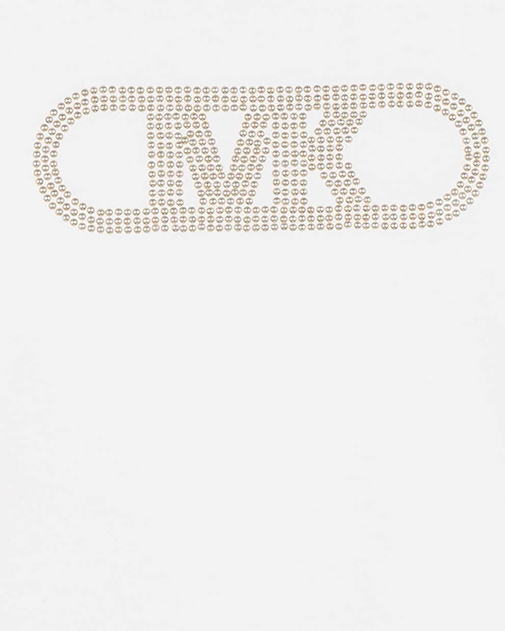 Michael Kors T-Shirt Bianca Maniche Lunghe con Logo Strass a Contrasto per Bambine