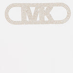 Michael Kors T-Shirt Bianca Maniche Lunghe con Logo Strass a Contrasto per Bambine