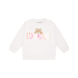 Moschino Kids Felpa Panna con Stampa Colorful per Neonate