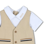 Boss Kids Completo Beige con Ricami per Neonati