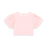 Angel's Face T-shirt Crop Rosa per Bambine