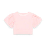 Angel's Face T-shirt Crop Rosa per Bambine