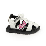 Moschino Kids Sandalo Bianco con Toppe e Teddy per Neonate