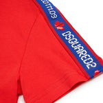 Dsquared2 Kids T-shirt Rossa con Banda Logata per Bambini