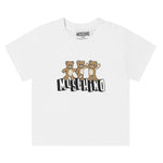 Moschino Kids T-Shirt Bianco con Logo Teddy Bear per Neonati