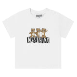 Moschino Kids T-Shirt Bianco con Logo Teddy Bear per Neonati