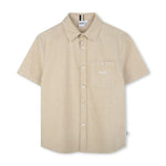 Boss Kids Camicia Beige con Logo per Bambini