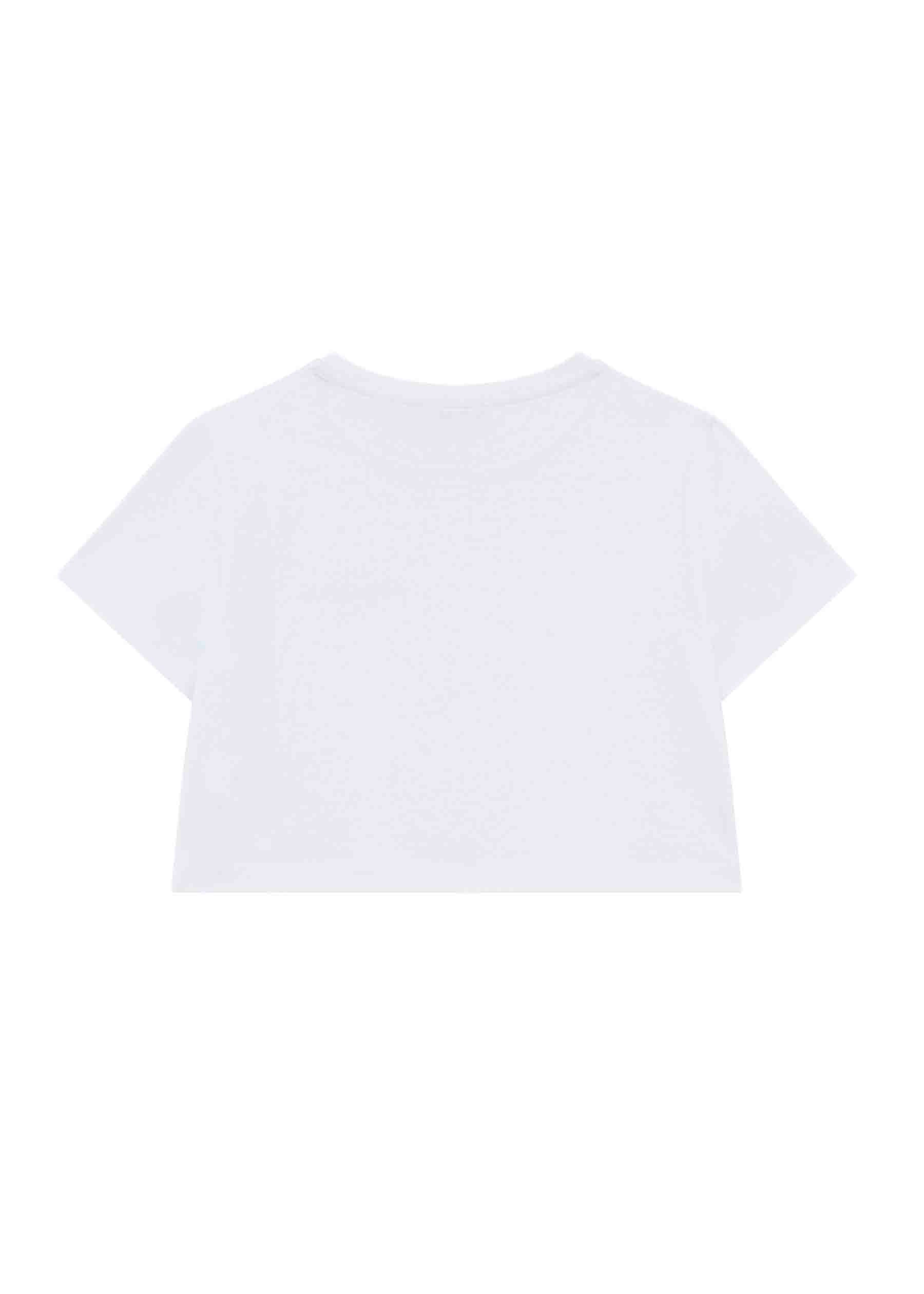 Patrizia Pepe T-Shirt Bianca con Stampa Logo per Bambine