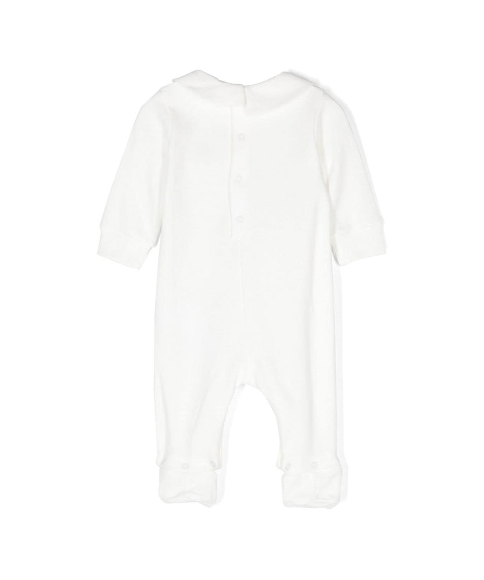 Moschino Kids Tutina Panna con Stampa per Neonati