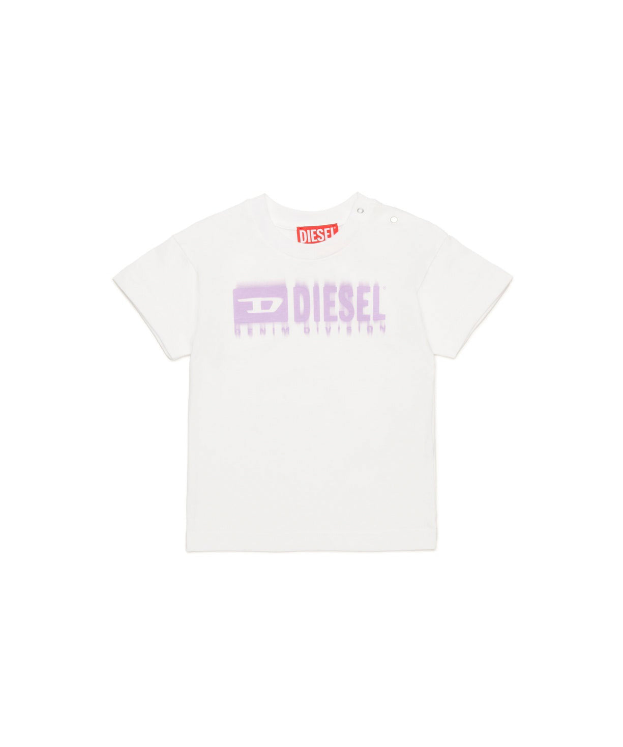 Diesel Kids T-shirt Bianca con Logo Degradè per Neonate