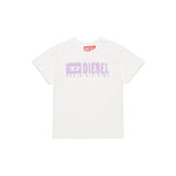 Diesel Kids T-shirt Bianca con Logo Degradè per Neonate