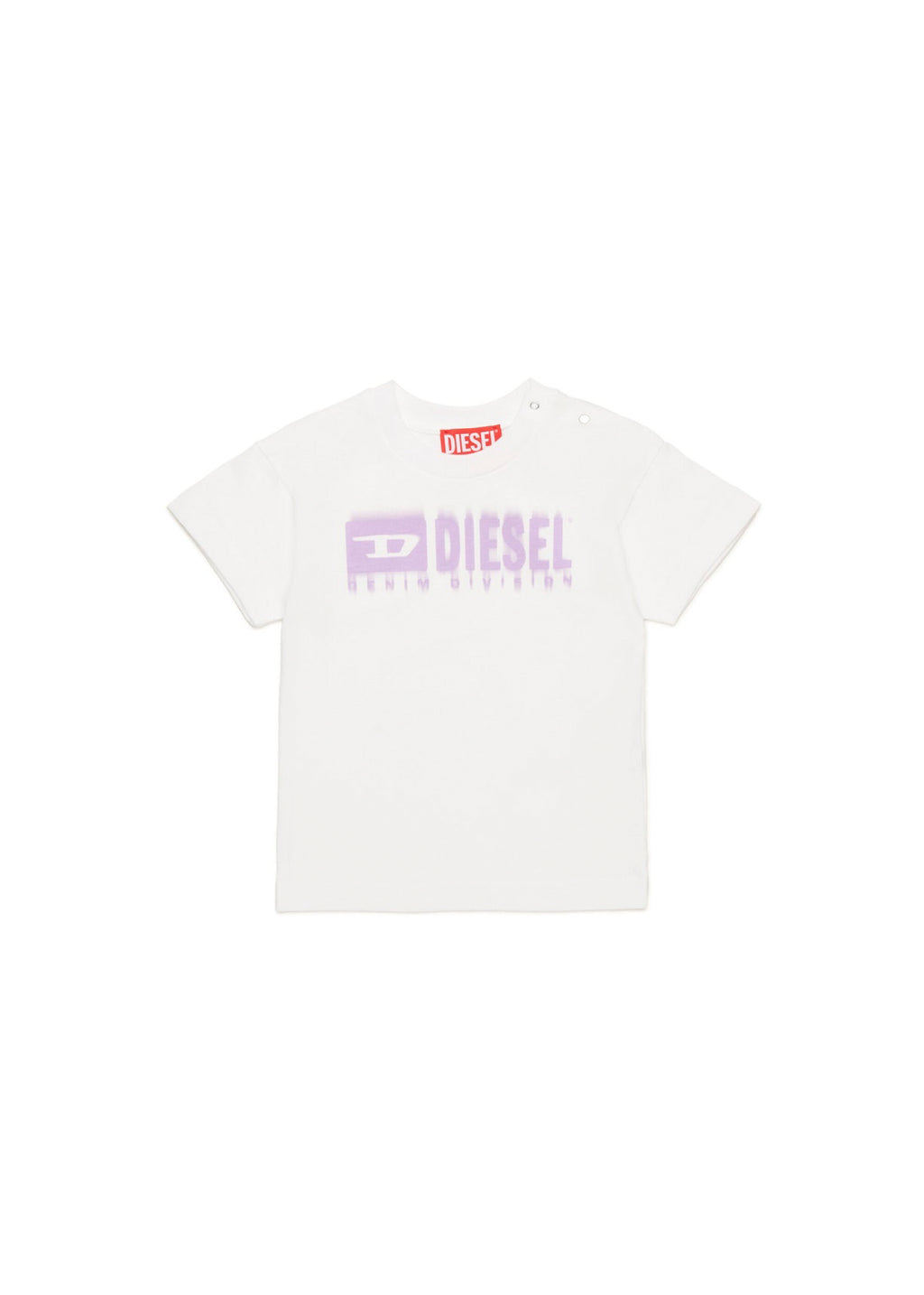 Diesel Kids T-shirt Bianca con Logo Degradè per Neonate