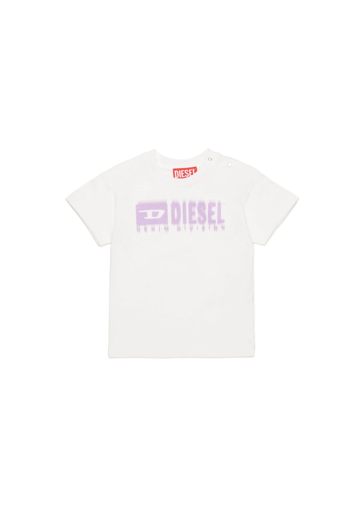 Diesel Kids T-shirt Bianca con Logo Degradè per Neonate