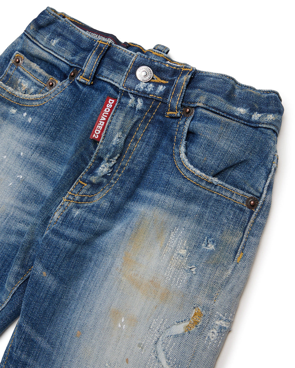Dsquared2 Kids Pantalone in Denim con Patch per Neonati