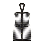 Twinset Kids Abito a Strisce Bianco e Nero per Bambine