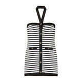 Twinset Kids Abito a Strisce Bianco e Nero per Bambine