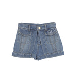 Elisabetta Franchi La Mia Bambina Short in Denim Blu con Dettaglio Logo per Bambine