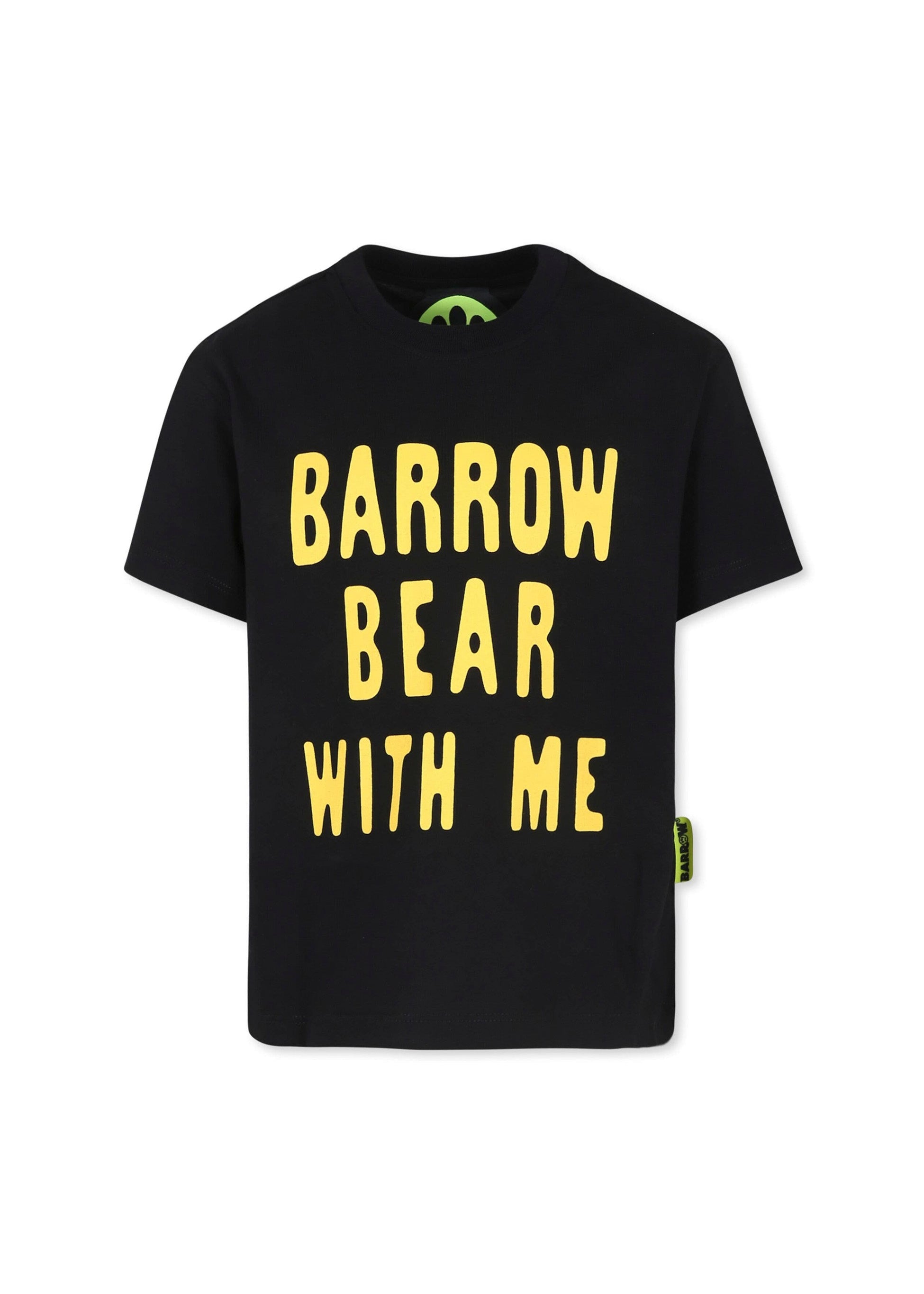 Barrow Kids T-shirt Nera con Stampa Scritta e Logo per Bambini