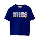 Iceberg Kids T-Shirt Blu con Logo Per Neonati