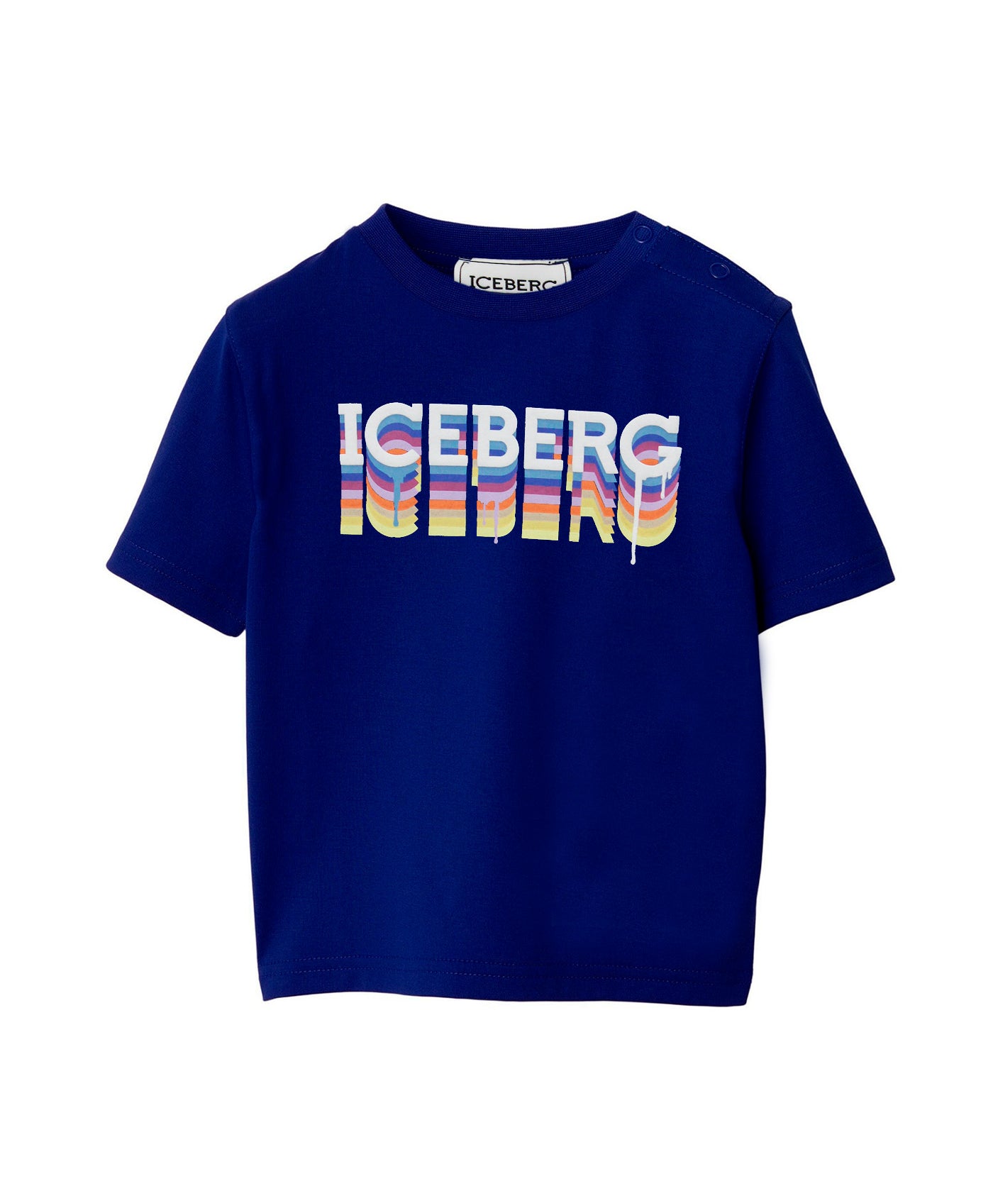 Iceberg Kids T-Shirt Blu con Logo Per Neonati