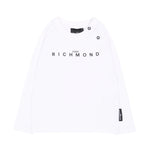 John Richmond Kids T-Shirt Bianco Maniche Lunghe con Logo per Neonati
