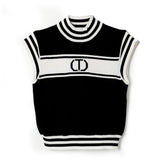 Twinset Kids Lupetto Maniche Corte con Logo Jacquard Nero/Bianco per Bambine