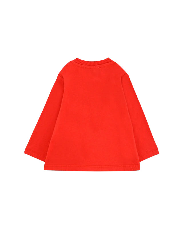 Moschino Kids T-Shirt Rossa con Logo per Neonati