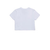 Dsquared2 Kids T-shirt Bianca Crop con Stampa Icon