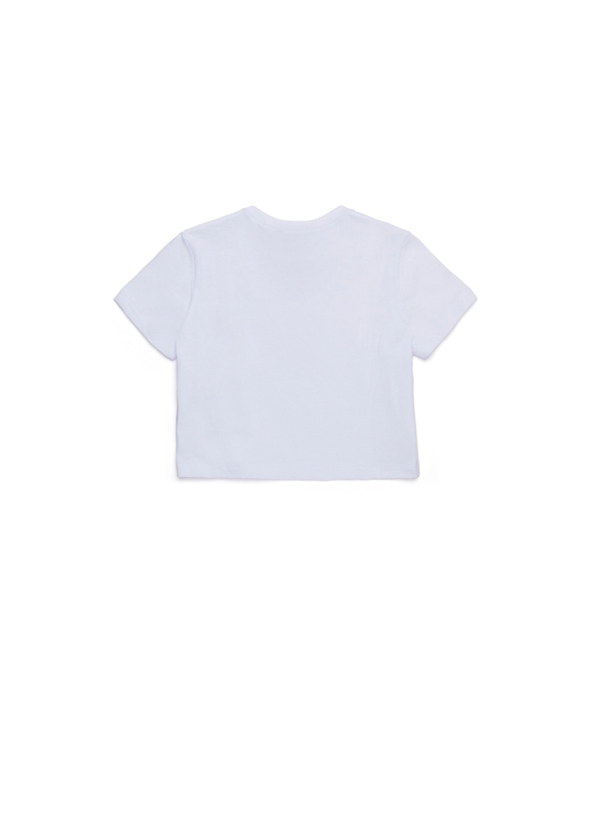 Dsquared2 Kids T-shirt Bianca Crop con Stampa Icon
