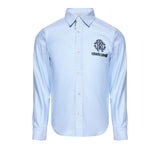 Roberto Cavalli Kids Camicia Celeste con Ricamo Logo per Bambino