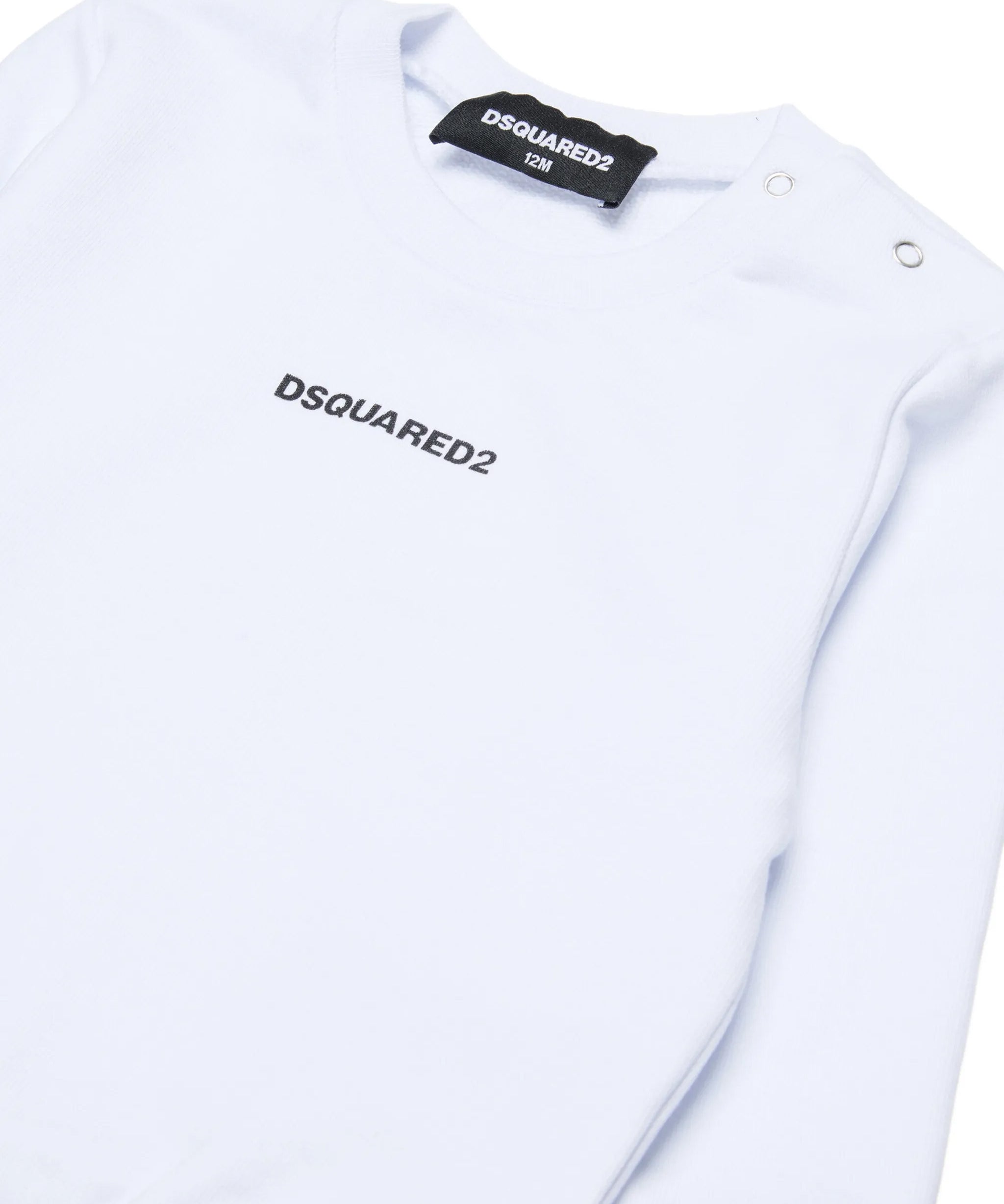 Dsquared2 Kids Felpa Bianco con Logo per Neonati