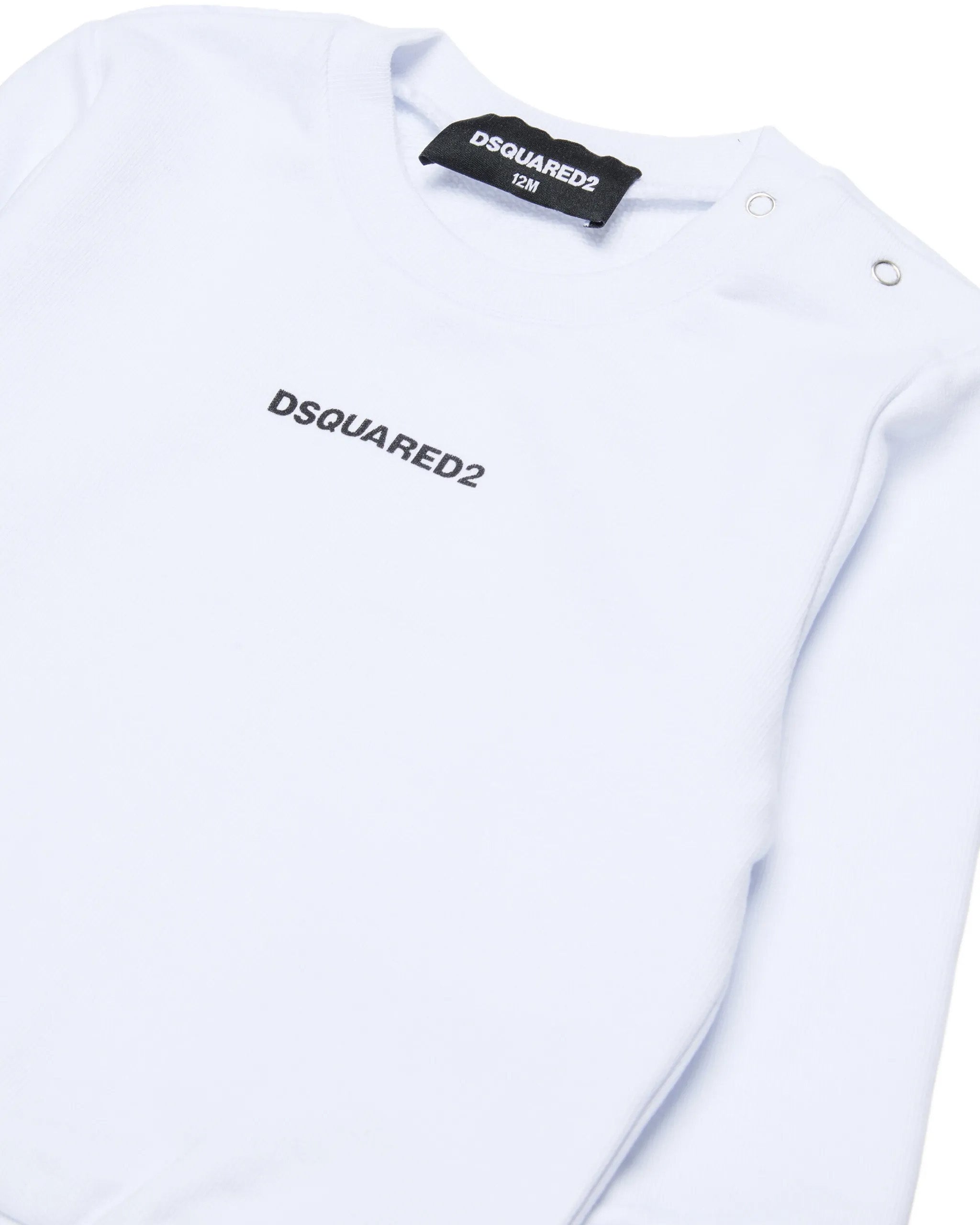 Dsquared2 Kids Felpa Bianco con Logo per Neonati