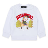 Dsquared2 Kids Felpa Bianco con Stampa per Neonati
