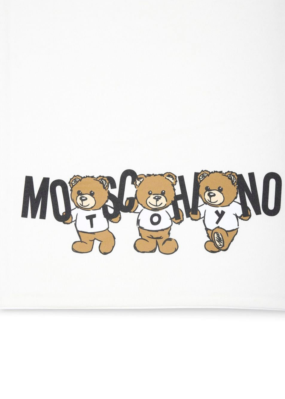Moschino Kids Coperta Panna con Logo Teddy Bear per Neonati (dettaglio)