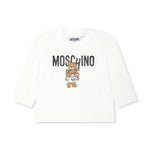 Moschino Kids Blusa Panna con Stampa Logo Teddy Bear per Neonati